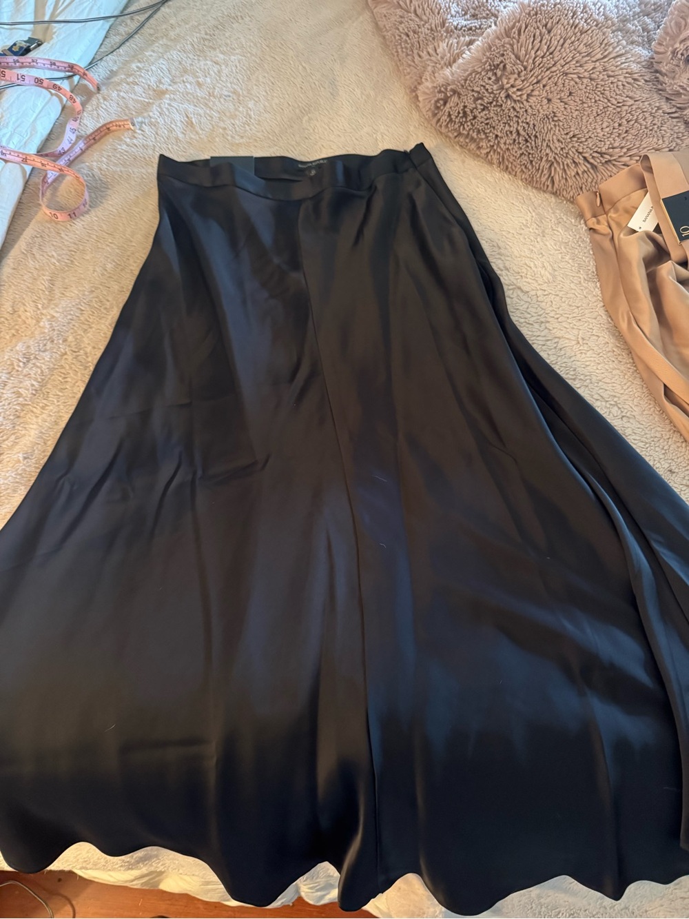 Banana Republic Factory Black Satin A-Line Skirt